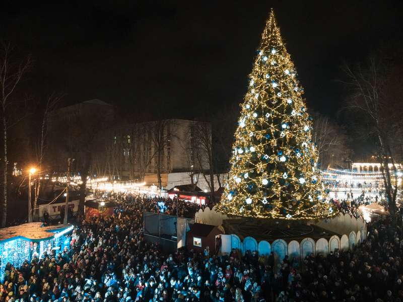 У Вінниці у центральному парку відкрили головну ялинку міста