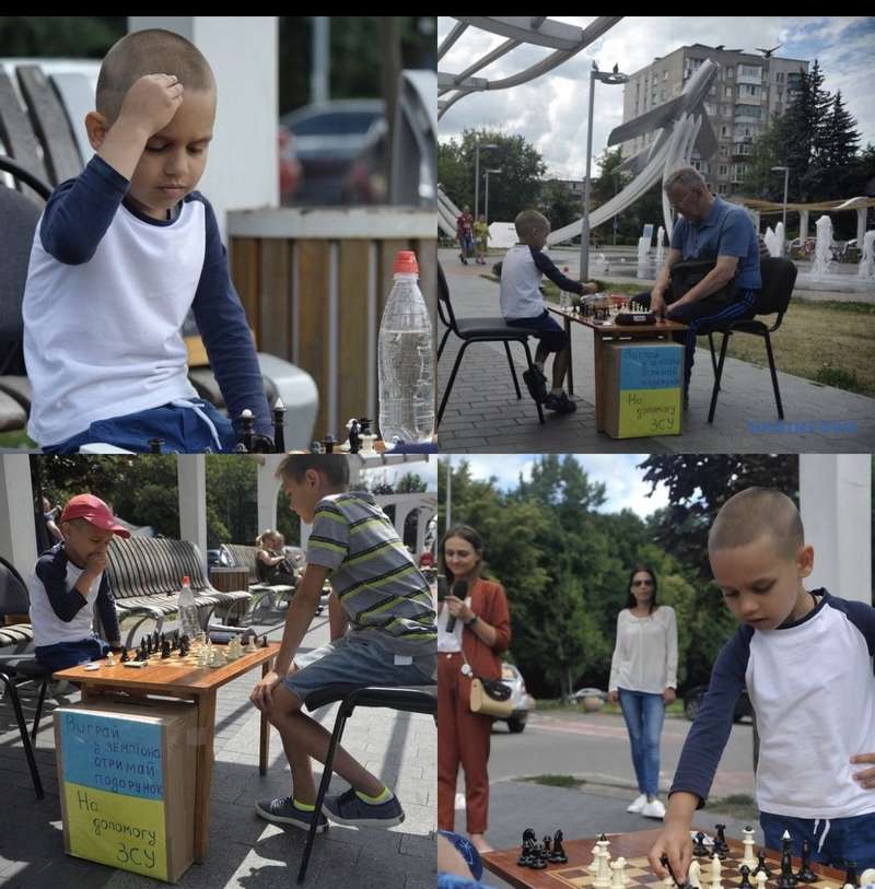 5-річний вінничанин Артем Качур, вундеркінд із шахів, заробляє матчами кошти для Збройних Сил України