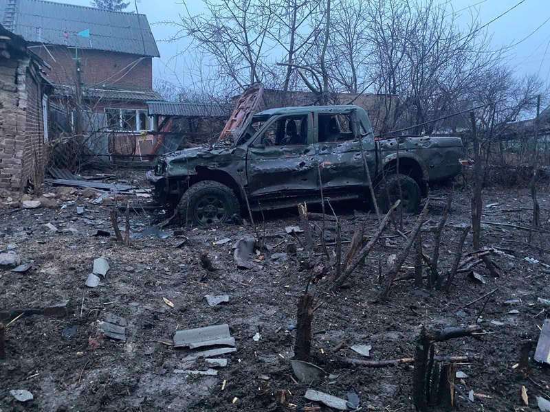 Наш захисник Валерій Скрипченко прислав фото авто, на яке збирали жителі області, а точніше те, що з ним зробили рашисти