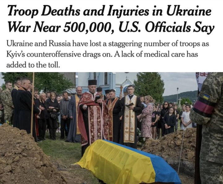 “Півмільйона — сумарні втрати рф та України на цій війні” — New York Times