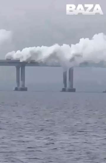 На кримському мосту дим (відео)