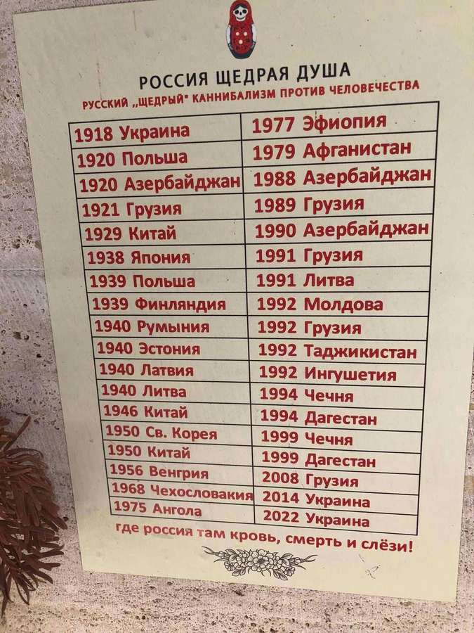 Така афіша висить в ресторані Гуда, Грузія