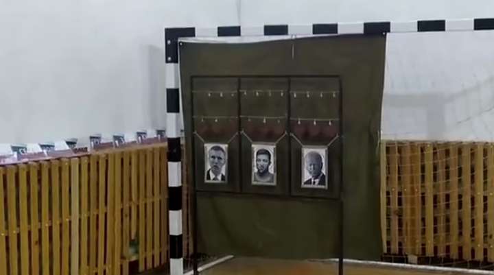 На фестивалі для дітей у Томську як мішені для стрільби повісили портрети Зеленського, Байдена, та Столтенберга