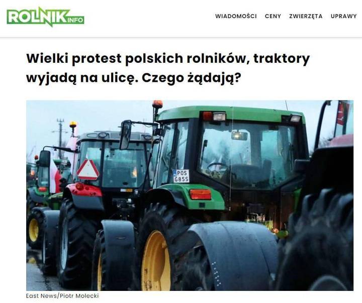 Польські фермери анонсували масштабну акцію протесту на 24 січня