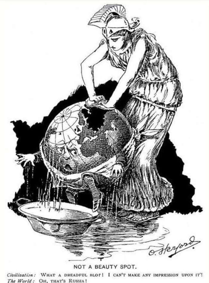 Карикатура 1890 року в американському журналі «Life»