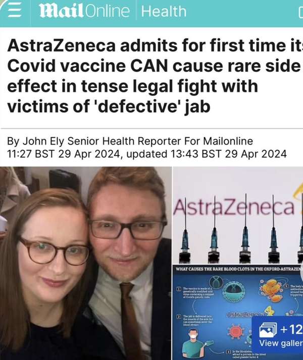 Компанія AstraZeneca вперше визнала в суді, що її препарат від коронавірусу може спровокувати смертельний побічний ефект – тромбоз, – Daily Mail