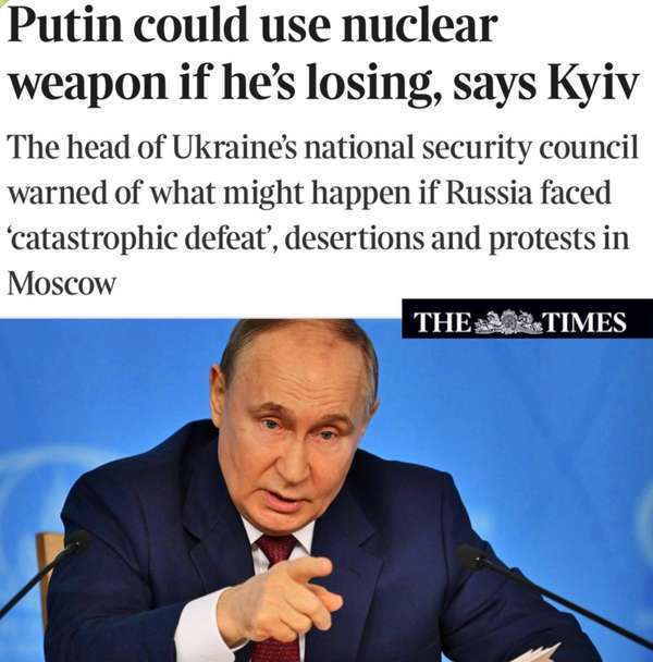 Путін може наказати застосувати тактичну ядерну зброю