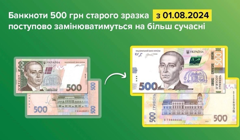 В Україні з 1 серпня почнуть пропадати банкноти номіналом 500 грн. зразка 2003-2007 років