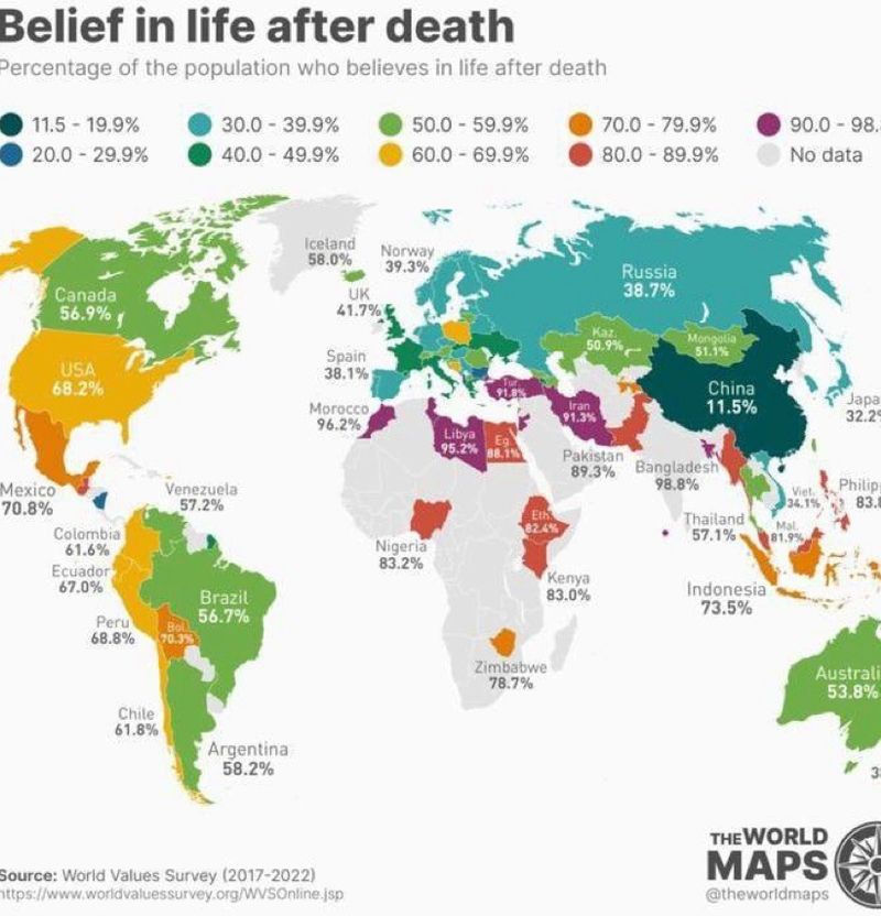 Від 40% до 50% українців вірять у життя після смерті, – дослідницький проєкт World Values ​​Survey