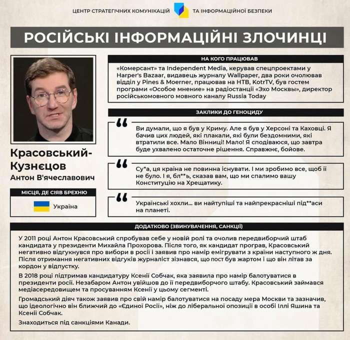 За заклики вбивати дітей: в Україні засудили кремлівського пропагандиста красовського