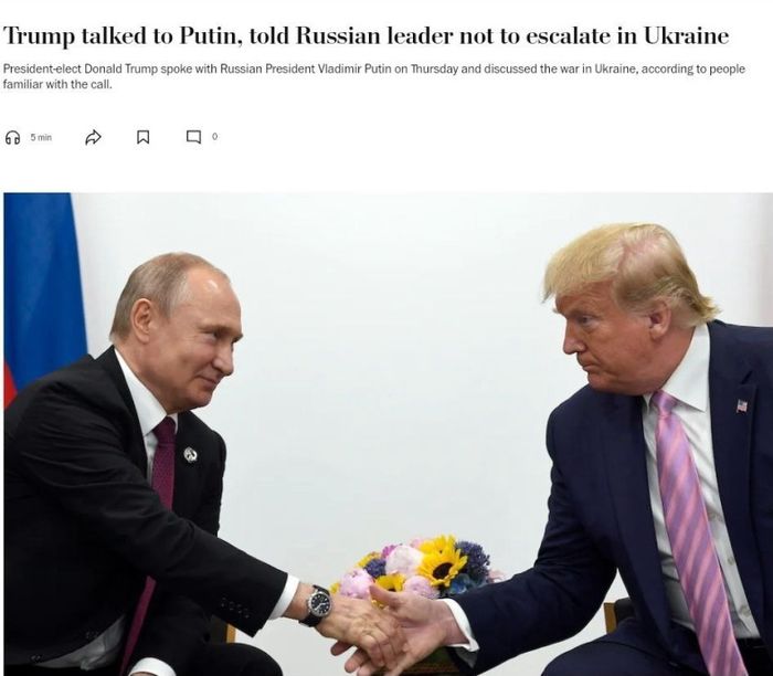 Трамп провів телефонну розмову з путіним, — The Washington Post