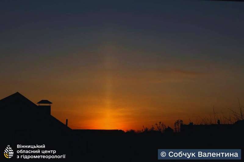 На Вінниччині зафіксували цікаве атмосферне явище — світловий стовп