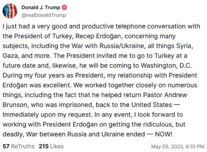 Трамп хоче залучити Ердогана до припинення війни росії проти України