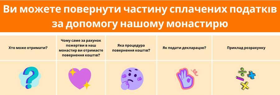 Пожертвуйте на монастир — отримайте до 4% податкової знижки