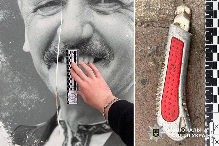 Чоловік ножем пошкодив портрет Героя Небесної Сотні