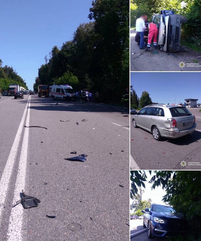 У результаті зіткнення трьох автомобілів — BMW, Toyota та Opel — травмувалися 35-річний водій Opel та його 34-річний пасажир