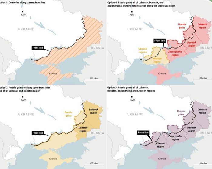 Чотири можливі сценарії майбутніх кордонів України після потенційної угоди з путіним, — The Times