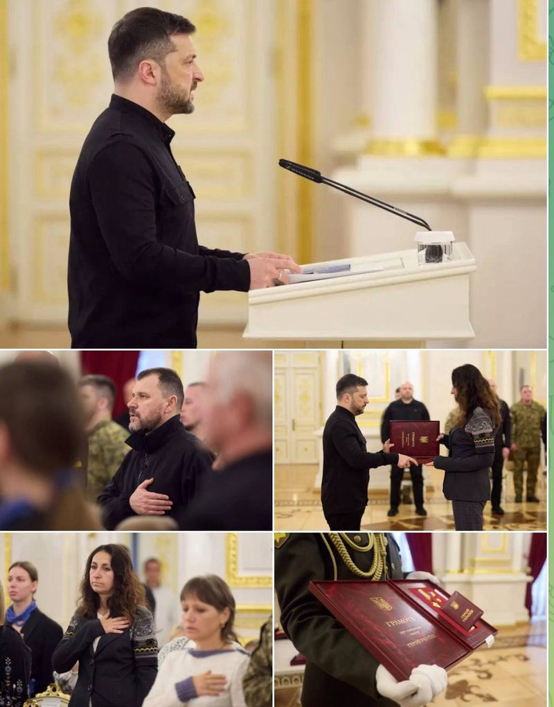 Президент Володимир Зеленський вручив ордени «Золота Зірка» Героям України та передав нагороди рідним загиблих Героїв, серед них: