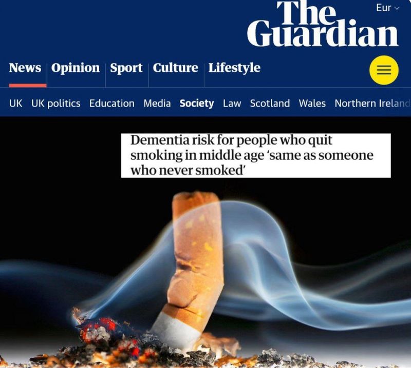 Киньте курити до 60 років, і ваш мозок буде, як у тих, хто ніколи не курив, — The Guardian