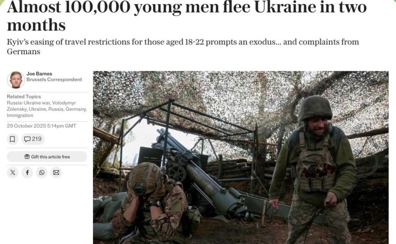99 000 українських чоловіків віком від 18 до 22 років виїхали з України за два місяці, — Telegraph