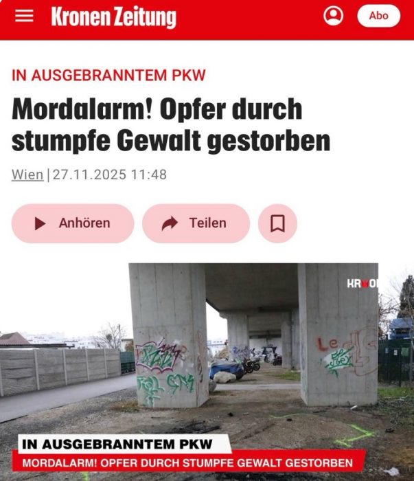 У Відні знайшли тіло 21-річного українця в згорілій автівці