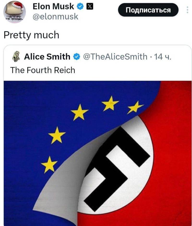 Ілон Маск вважає, що Європа – це “Четвертий рейх”