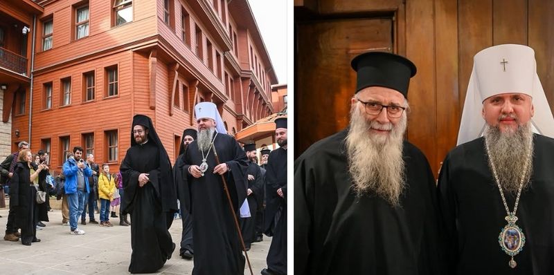 Митрополити Епіфаній та Симеон спів служать із Вселенським Патріархом на Богоявлення