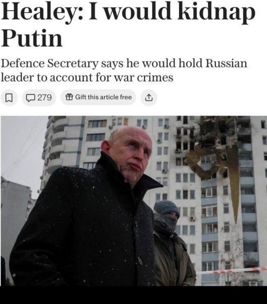 Я хочу викрасти путіна,— міністр оборони Великобританії Джон Хілі після побаченого в Києві