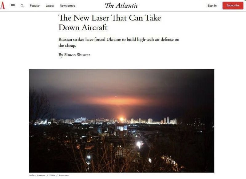 Україна створила лазерну систему ППО “Sunray”, — The Atlantic