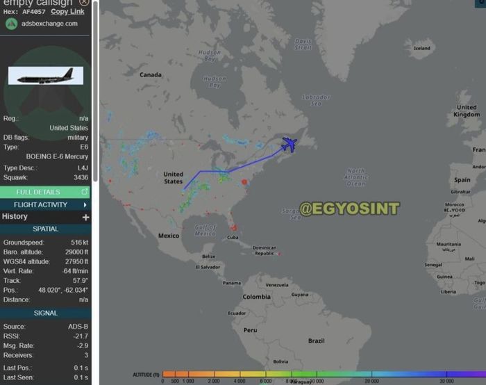 США направили на Близький Схід «літак Судного дня» E-6B Mercury, який використовується для зв’язку з підводними човнами, оснащеними ядерною зброєю