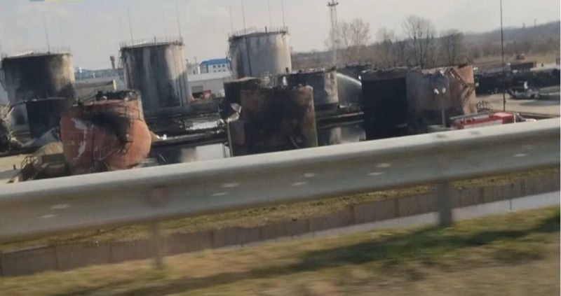 Так виглядає Лабінська нафтобаза в Краснодарському краї після атаки БПЛА