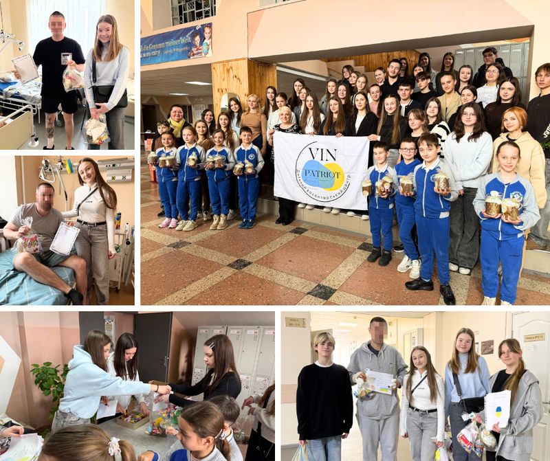 «Ми знаємо, заради кого ми там»: у Вінниці школярі передали великодні пакунки пораненим військовим