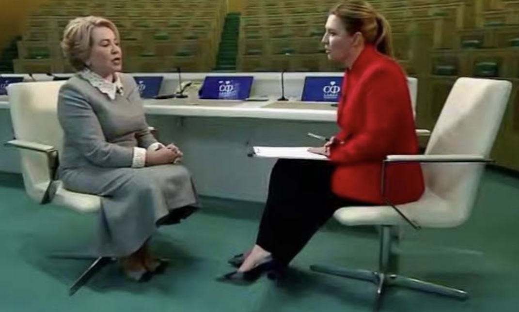 Валентина Матвієнко – спікер ради федерації рф дала інтерв’ю Ользі Скабєєвій.