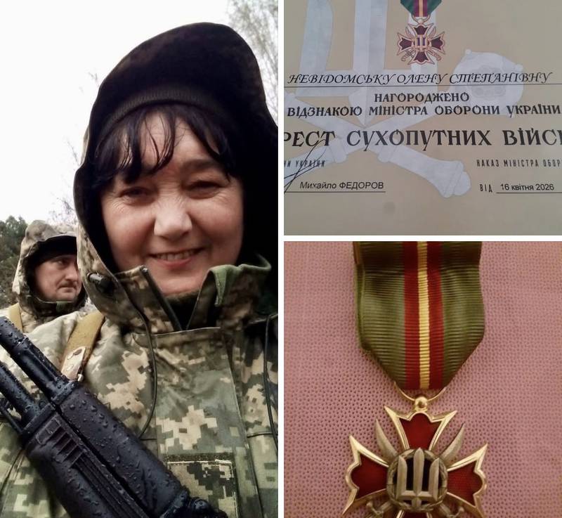 Жителька міста Бершадь, старший солдат Олена Степанівна Невідомська, позивний «Калина», нагороджена відзнакою Міністерства оборони України — медаллю «Хрест Сухопутних військ»