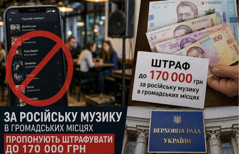 За російську музику в громадських місцях пропонують штрафувати до 170 тисяч грн