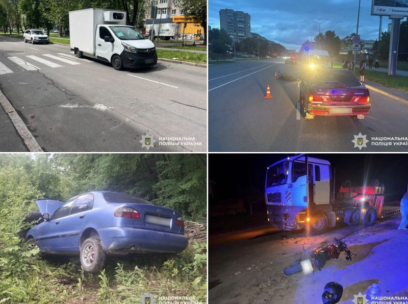 Поліція Вінниччини розслідує обставини восьми ДТП: одна людина загинула, 7 травмовано