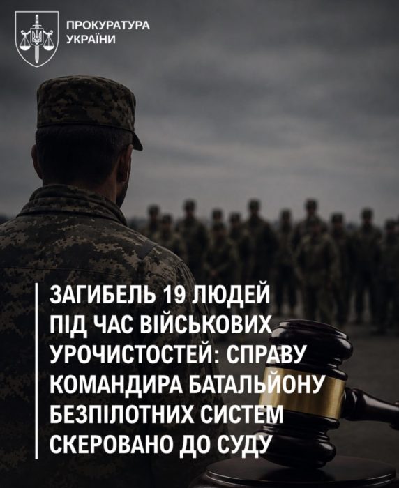 Загибель 19 людей під час військових урочистостей: справу командира батальйону безпілотних систем скеровано до суду.