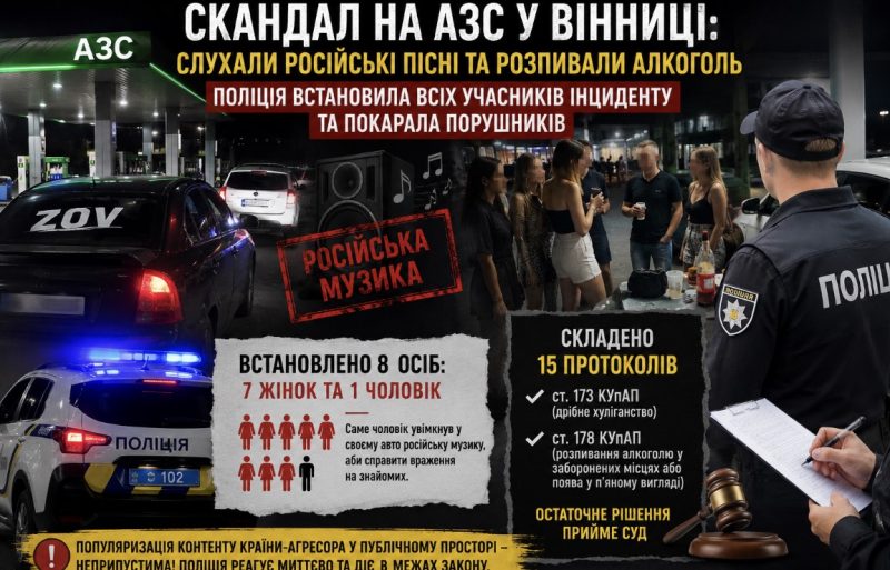 Російська музика на АЗС у Вінниці