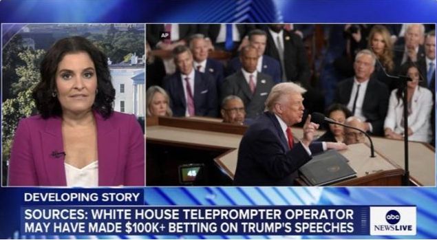 Оператор телесуфлера Трампа заробив 100 тисяч доларів на ставках про те, які саме слова та фрази президент США озвучить у своїх виступах