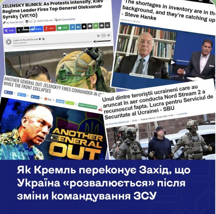 Як Кремль переконує Захід, що Україна «розвалюється» після зміни командування ЗСУ