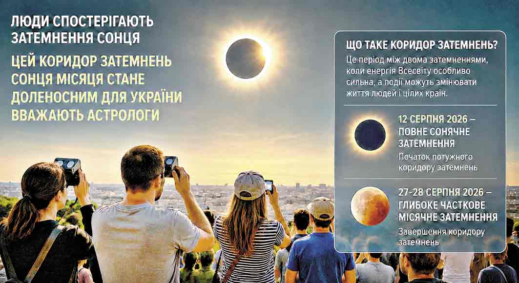 Цей коридор затемнень Сонця і Місяця стане доленосним для України — вважають астрологи
