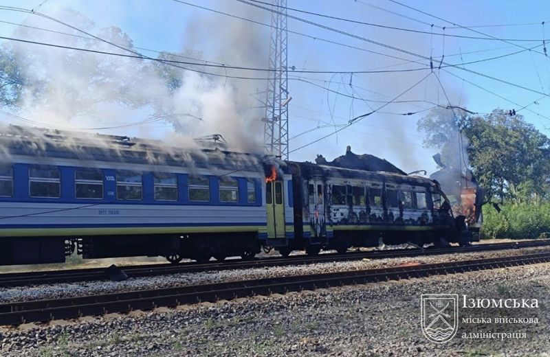 9 вересня близько 10:00 росіяни атакували «шахедом» потяг «Харків-Ізюм» поблизу села Іскра